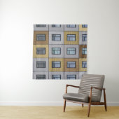 Tenture Baies vitrées blanches et beiges (En situation (horizontale))