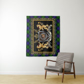 Tenture Baillie Clan Badge & Motto avec Lions (En situation)