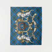Tenture Bain Clan Badge & Unicorns avec Tartan (Devant)