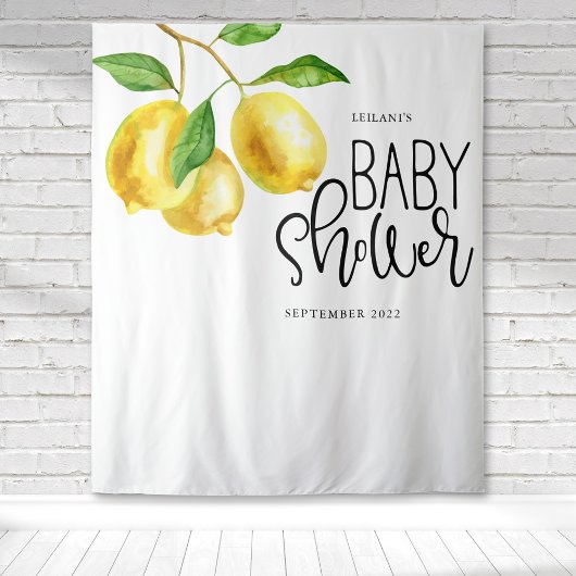 Tenture Bain de bébé à l'aquarelle de citron