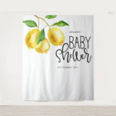 Tenture Bain de bébé à l'aquarelle de citron (Devant)