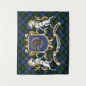 Tenture Baird Clan Badge & Unicorns avec Tartan (Devant)