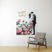Tenture Baiser de mariage romantique avec robe florale #2 (En situation)