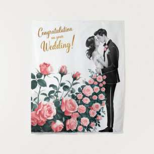 Tenture Baiser de mariage romantique avec robe florale #2