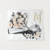 Tenture Baiser de mariage romantique avec robe florale #3 (Devant (Horizontal))