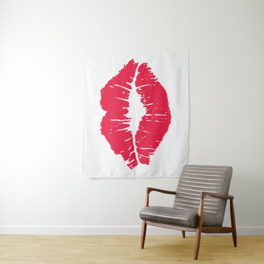 Tenture Baiser de rouge à lèvres (En situation)