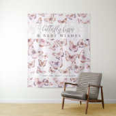 Tenture Baisers à papillon et souhaits bébé Douche fond (En situation)