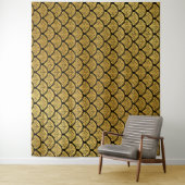 Tenture Balances de sirène Art déco - Noir & Or (En situation)