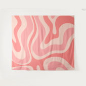 Tenture Balayage liquide rétro moderne Abstrait rose vif (Devant (Horizontal))