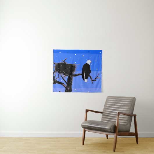 Tenture Bald Eagle en hiver - Art original de la faune (En situation (horizontale))
