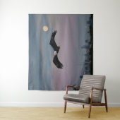 Tenture Bald Eagle In Front Of Seattle and Moon (En situation)