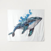 Tenture Baleine à bosse bleue (Devant (Horizontal))