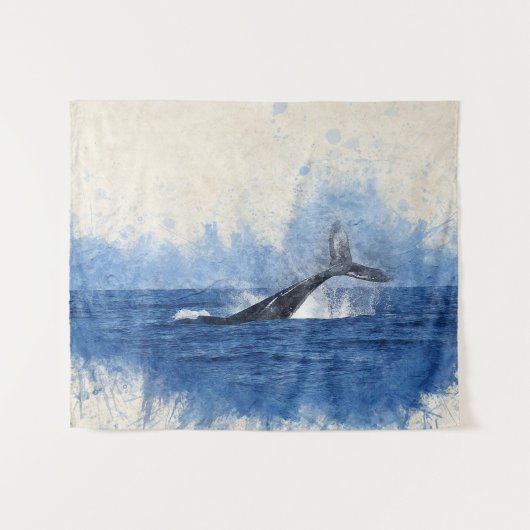 Tenture Baleine à eau bleue (Devant (Horizontal))