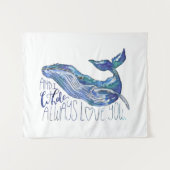 Tenture Baleine d'aquarelle - d'I de baleine amour (Devant (Horizontal))