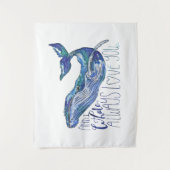 Tenture Baleine d'aquarelle - d'I de baleine amour (Devant)