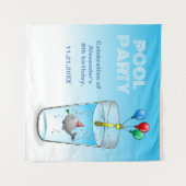 Tenture Baleine prête pour la fête d'anniversaire (Devant (Horizontal))