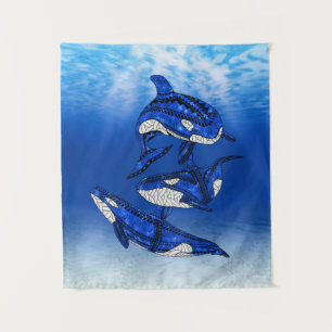 Tenture Baleines tueuses Orca