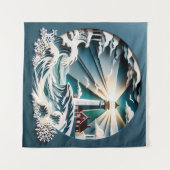 Tenture Balise côtière : Une scène de phare d'art papercut (Devant (Horizontal))