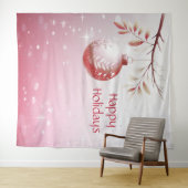 Tenture Balle de Noël rose déco fond (En situation (horizontale))
