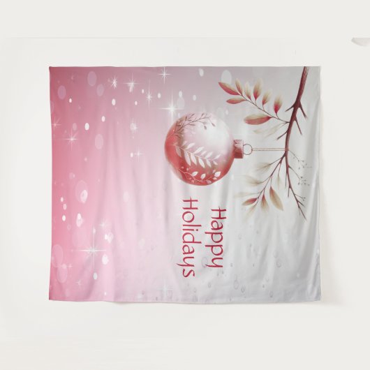 Tenture Balle de Noël rose déco fond (Devant (Horizontal))