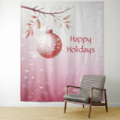 Tenture Balle de Noël rose déco fond (En situation)