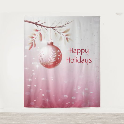 Tenture Balle de Noël rose déco fond (Devant)