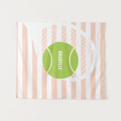 Tenture Balle de tennis verte moderne nom rose (Devant (Horizontal))