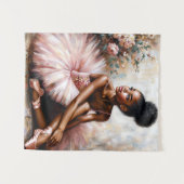 Tenture Ballerina africaine en rose (Devant (Horizontal))