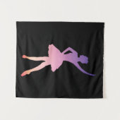 Tenture Ballerina fille silhouette rose violet (Devant (Horizontal))