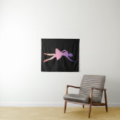 Tenture Ballerina fille silhouette rose violet (En situation (horizontale))