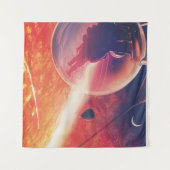 Tenture Ballon à air chaud extrême sur paysage volcanique (Devant (Horizontal))