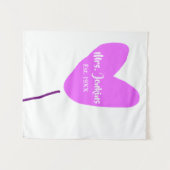 Tenture Ballon coeur rose Mme ajouter nom ans. Ajouter ann (Devant (Horizontal))