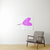 Tenture Ballon coeur rose Mme ajouter nom ans. Ajouter ann (En situation (horizontale))