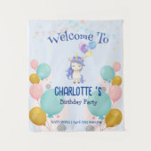 Tenture ballon de licorne mignon arc-en-ciel fête d'annive (Devant)