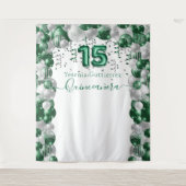 Tenture Ballon de Quinceañera Élégant Vert Émeraude Brilla (Devant)