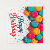 Tenture Ballon Joyeux Anniversaire (Devant (Horizontal))