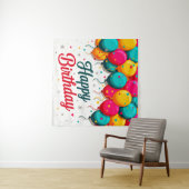 Tenture Ballon Joyeux Anniversaire (En situation (horizontale))