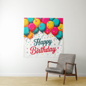 Tenture Ballon Joyeux Anniversaire (En situation)