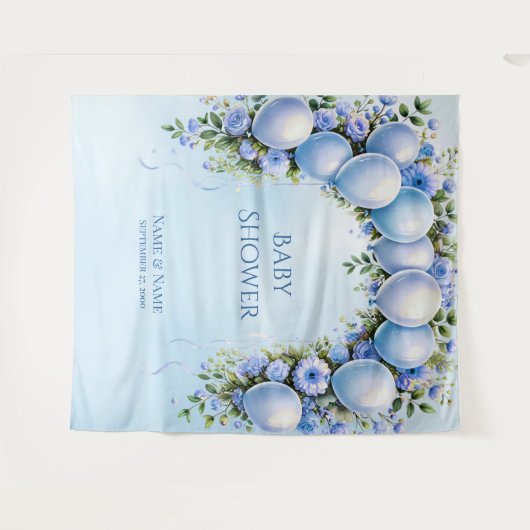 Tenture Ballons bleus arrière-plan (Devant (Horizontal))