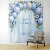 Tenture Ballons bleus arrière-plan (En situation)