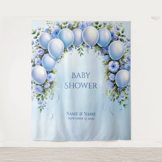 Tenture Ballons bleus arrière-plan (Devant)