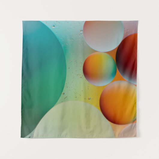 TENTURE BALLONS BLEUS ET BLANCS SUR SURFACE BLANCHE (Devant)