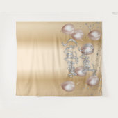 Tenture Ballons de 16 ans pour fille moderne or Sweet 16 (Devant (Horizontal))