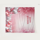 Tenture Ballons de Noël rose blanc Contexte de vacances (Devant (Horizontal))