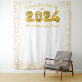 Tenture Ballons d'or 2024 Bleu blanc arrière-plan photo (En situation)