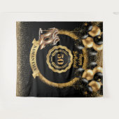 Tenture Ballons d'or noir 50e anniversaire fond (Devant (Horizontal))