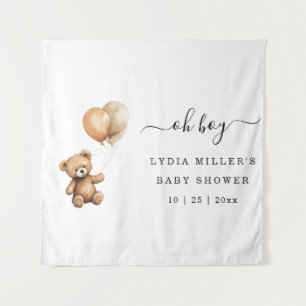 Tenture Ballons d'ours en peluche Baby shower Genre neutre