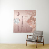 Tenture Ballons éléphant fille rose gold pour Baby Shower (En situation (horizontale))