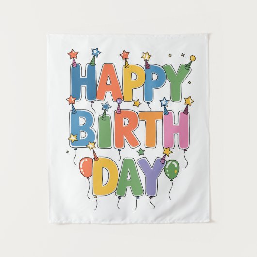Tenture Ballons Joyeux Anniversaire (Devant)