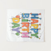 Tenture Ballons Joyeux Anniversaire (Devant (Horizontal))
